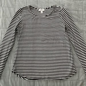 The White Company Monochrome Striped Long Sleeve Top